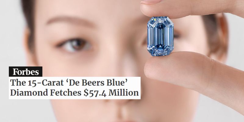 The 15-Carat 'De Beers Blue' Diamond Fetches $57.4 Million